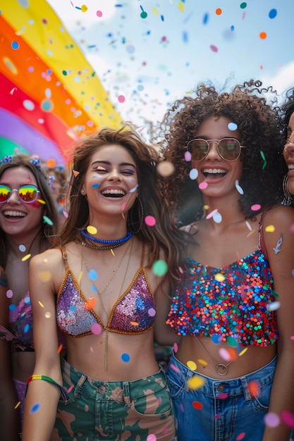 Mujeres celebrando el día del orgullo