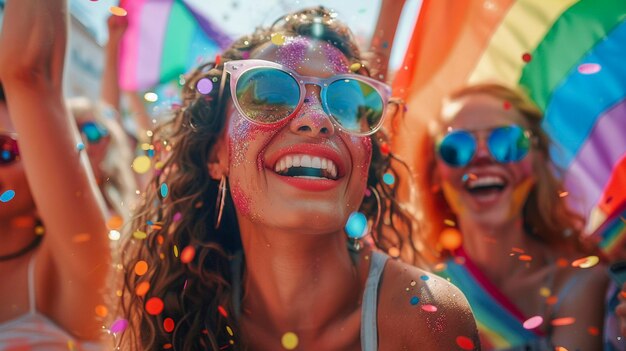 Foto gratuita mujeres celebrando el día del orgullo