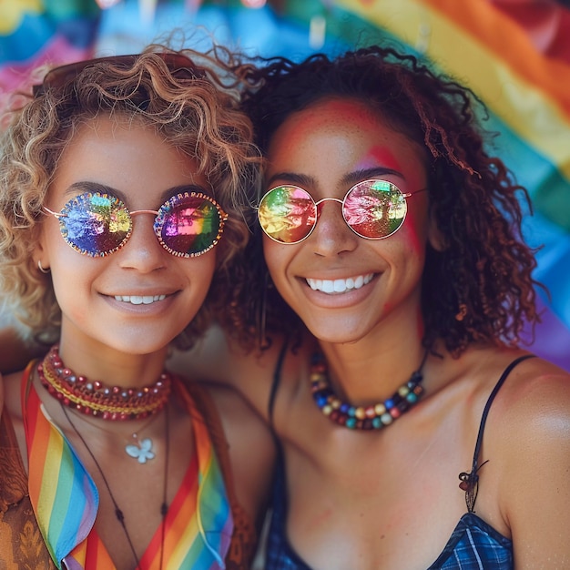 Foto gratuita mujeres celebrando el día del orgullo