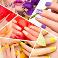 Foto gratuita mujeres con concepto creativo de arte de uñas.