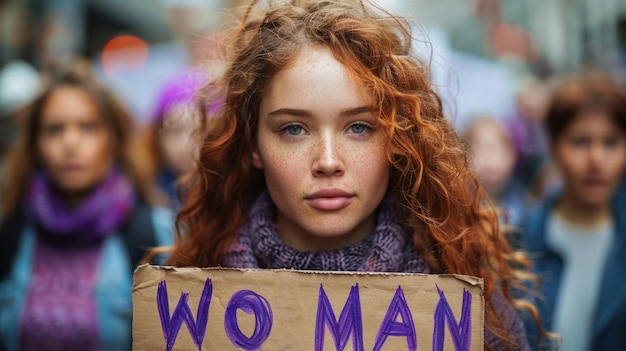 Mujeres protestando por sus derechos en el día de la mujer