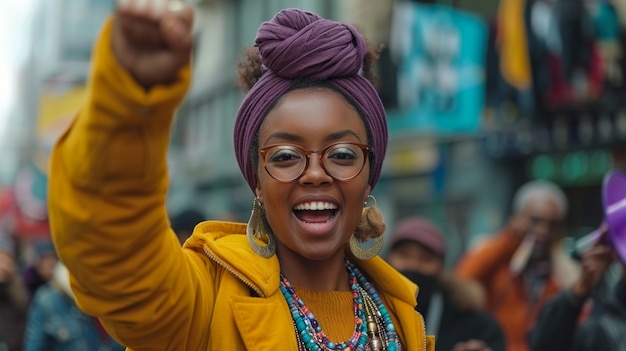 Mujeres protestando por sus derechos en el día de la mujer