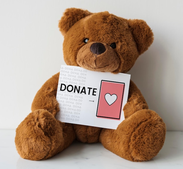 Muñeco oso con tarjeta de donación