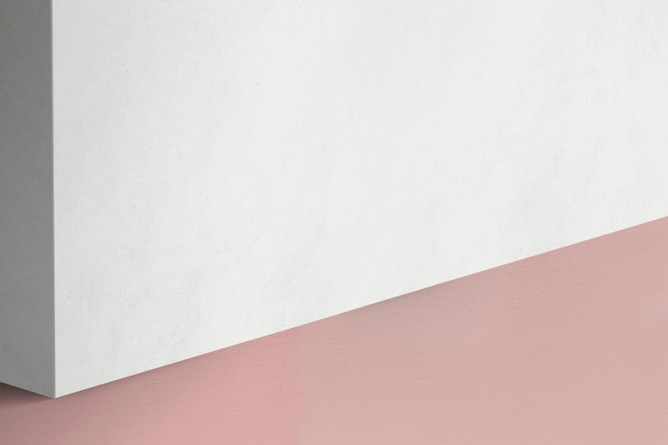 Foto gratuito muro de producto blanco y rosa.