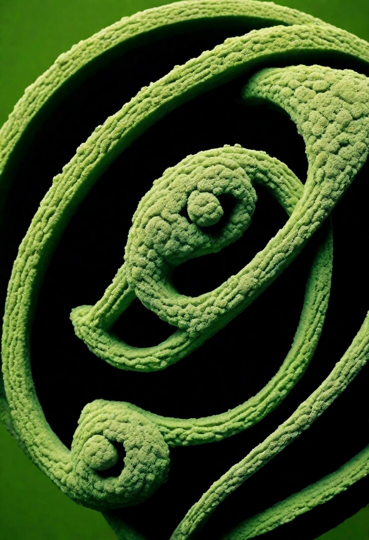 Foto gratuito musgo verde tridimensional en una forma abstracta