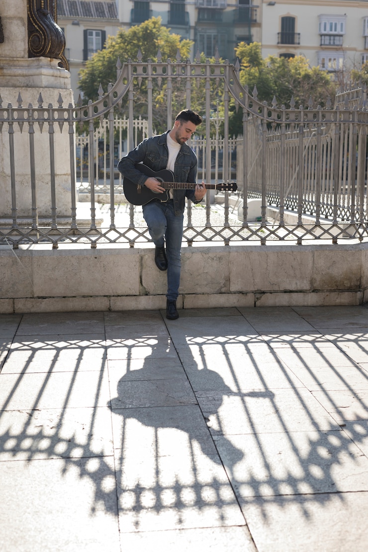 Foto gratuito música de guitarra al aire libre