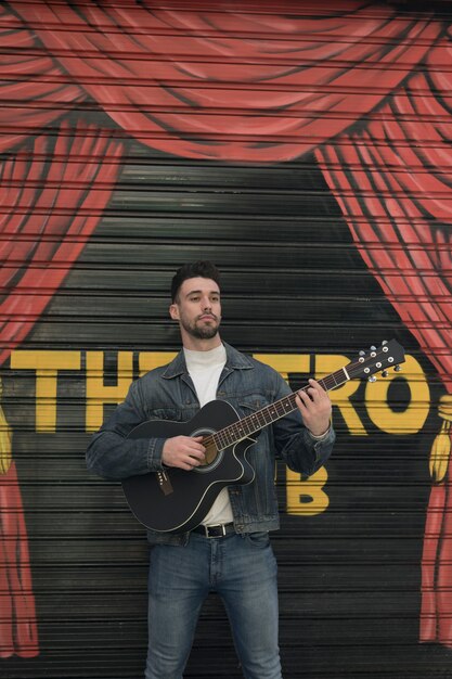 Música de guitarra al aire libre