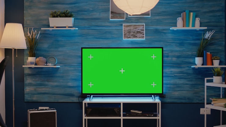 Foto gratuito nadie con tecnología de pantalla verde en exhibición