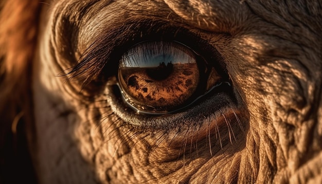 Foto gratuita nariz y ojo de caballo en retrato generado por ia