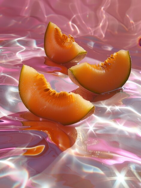 La naturaleza muerta del melón cantaloupe fotorrealista
