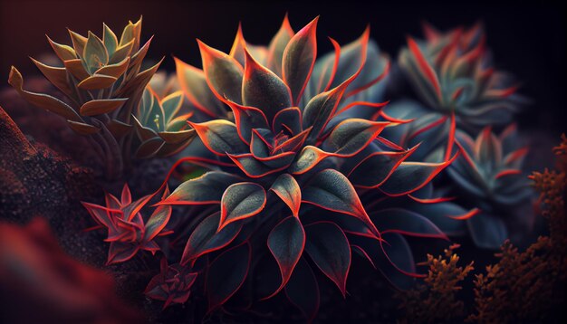 La naturaleza muestra la floración submarina en una IA generativa multicolor abstracta