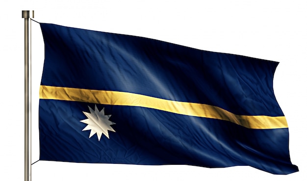 Foto gratuita nauru bandera nacional aislado fondo blanco 3d