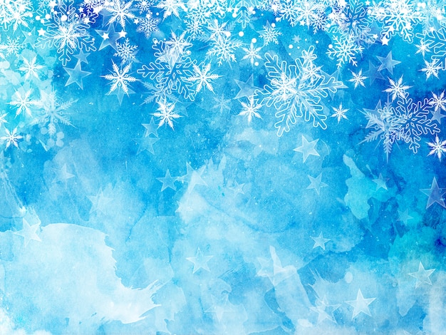 Navidad copos de nieve y estrellas