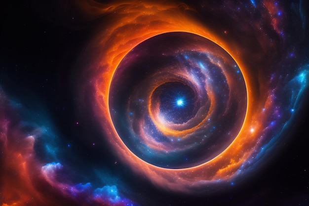 Foto gratuita una nebulosa con una gran espiral en el centro.