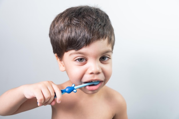 nene, cepillar, el suyo, dientes