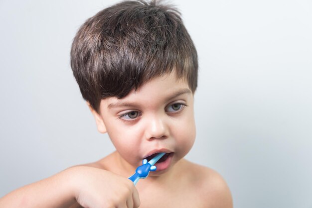 nene, cepillar, el suyo, dientes