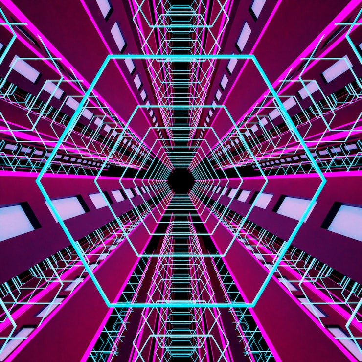 Photo Gratis neon geometric background