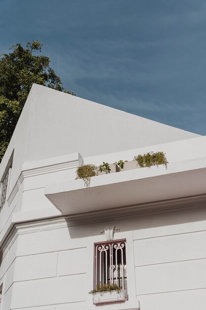 Ángulo bajo de estructura arquitectónica en la ciudad.