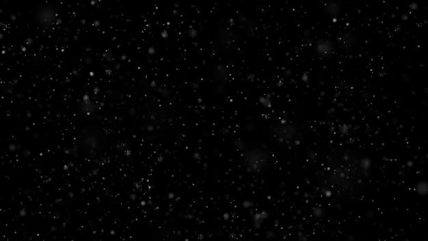 Foto gratuita nieve blanca cayendo copos de nieve sobre un fondo negro superpuesto