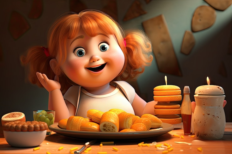 Foto gratuito niña mediana con comida sabrosa