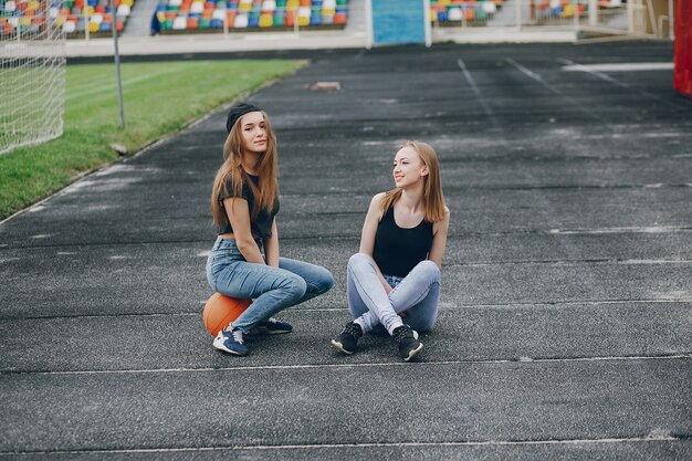 Niñas con una pelota