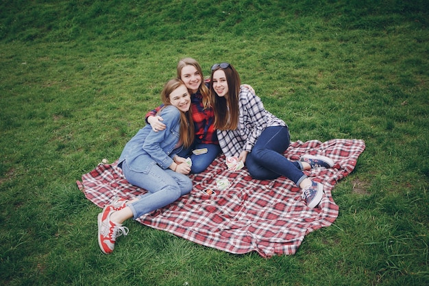 Niñas en un picnic