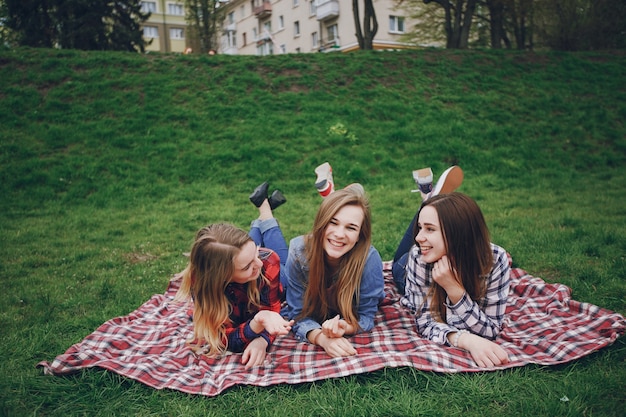 Niñas en un picnic