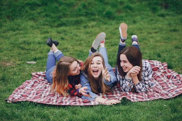 Niñas en un picnic