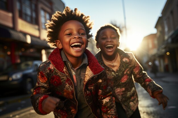 Un niño africano disfrutando de la vida.