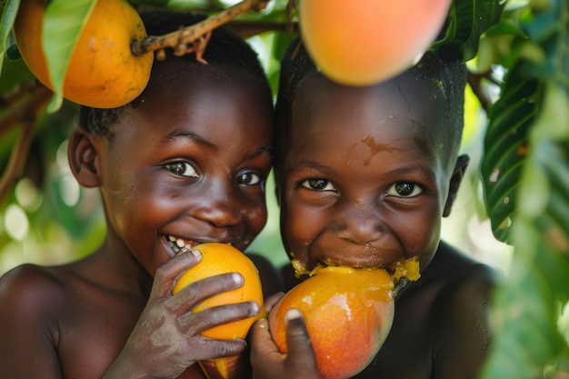 Foto gratuita un niño africano disfrutando de la vida.