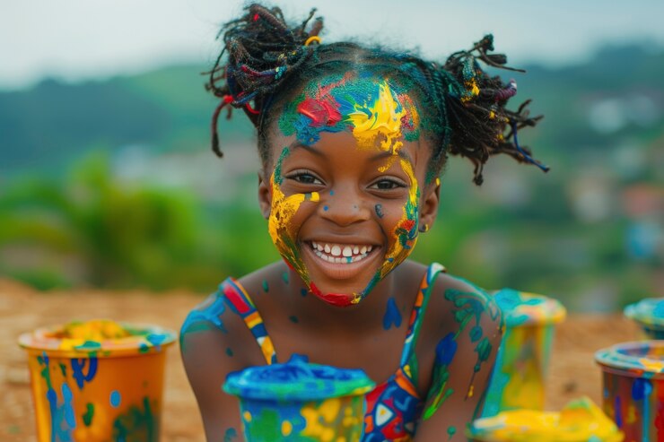 Foto gratuito un niño africano disfrutando de la vida.