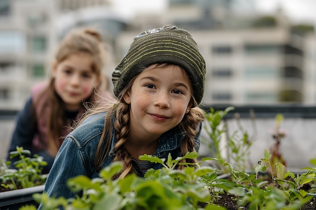 Foto gratuita niño aprendiendo a hacer jardín