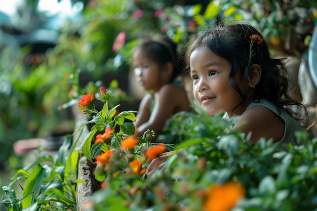 Foto gratuita niño aprendiendo a hacer jardín