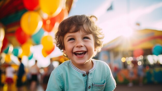 Foto gratuita niño disfrutando del carnaval