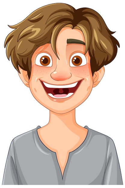 Un niño feliz sin un diente