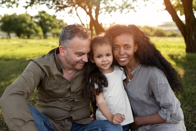 Niño pasando tiempo con sus padres.