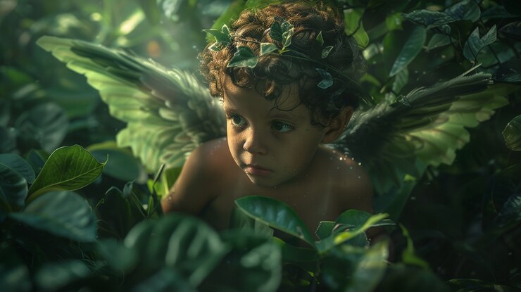 Niño representado como un ángel