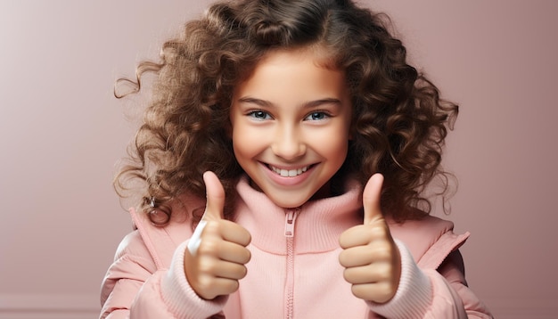 Niño sonriente lindo y alegre mirando la cámara con alegría generada por la inteligencia artificial