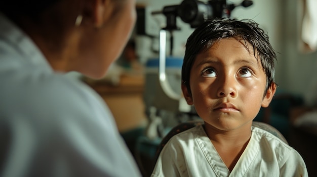 Foto gratuita niño teniendo un chequeo médico