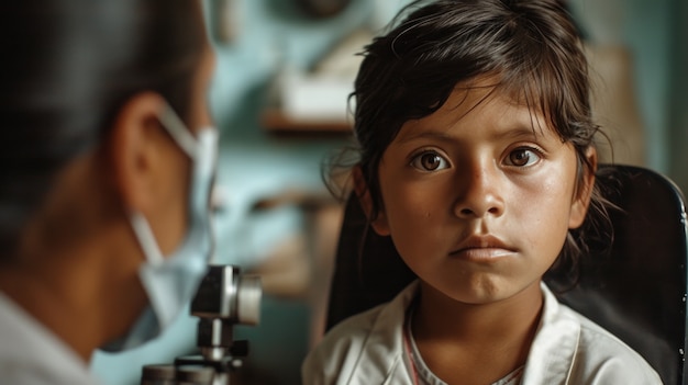 Foto gratuita niño teniendo un chequeo médico