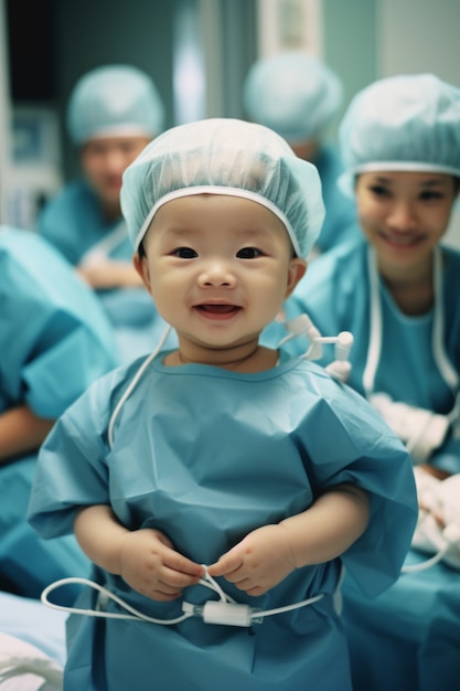 Foto gratuita niño teniendo un chequeo médico