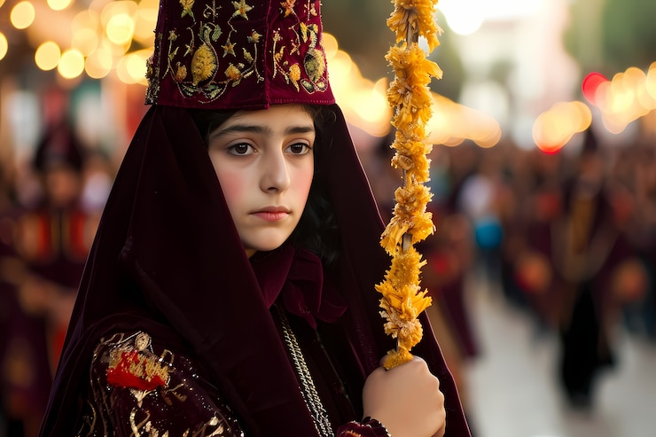 Foto gratuito niño de tiro medio celebrando la semana santa