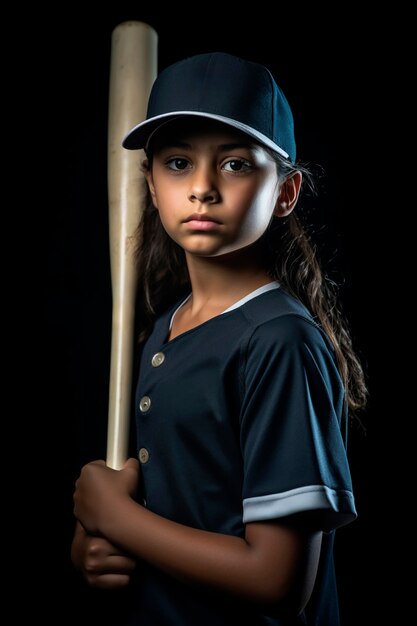 Niño de tiro medio sosteniendo béisbol