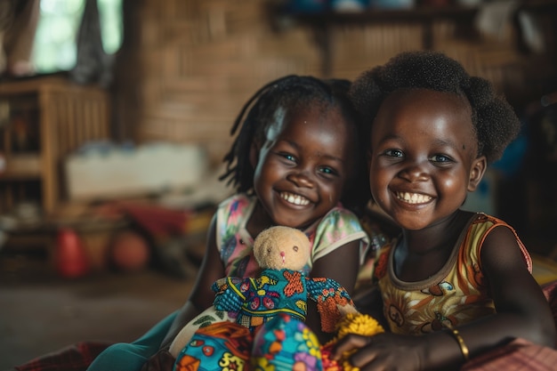 Foto gratuita niños africanos disfrutando de la vida