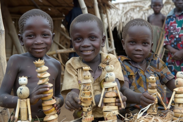 Foto gratuita niños africanos disfrutando de la vida