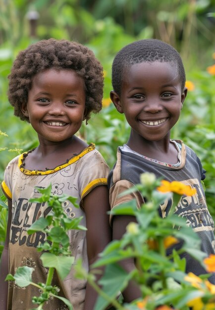 Niños africanos disfrutando de la vida