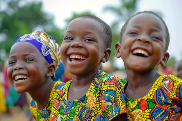 Foto gratuita niños africanos disfrutando de la vida