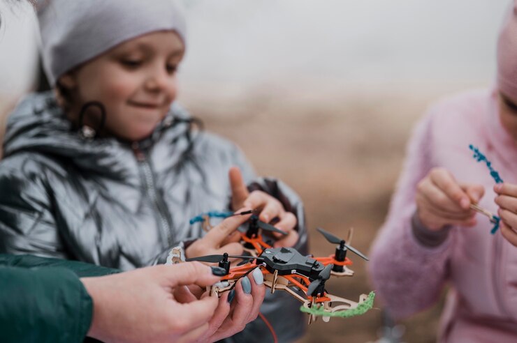 Foto gratuito niños aprendiendo ciencias en la naturaleza juntos.