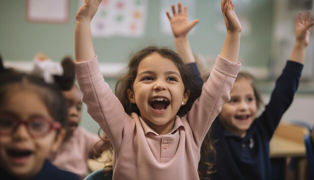 Los niños caucásicos y africanos aprenden sobre la amistad y el éxito generados por la IA