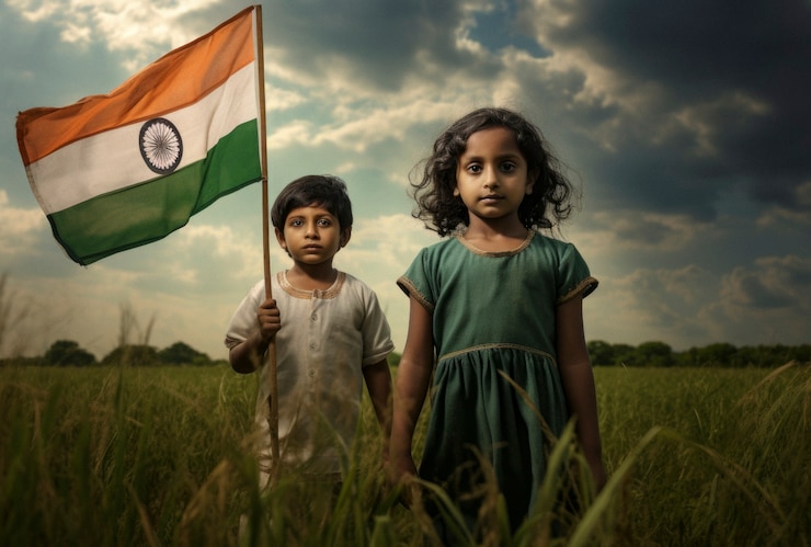 Foto gratuito niños celebrando el día de la república de la india